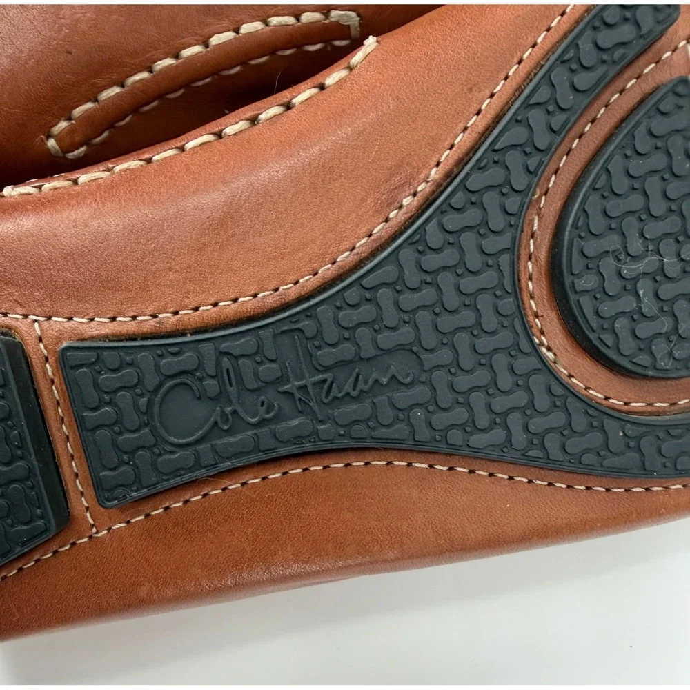 Cole Haan Mens Grant Canoe Penny Loafer Tan Leather Driving Shoes C04534 9.5M